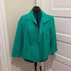Talbots green linen blazer 14wp